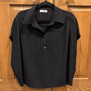 Charlotte Avery Boxy Black Blouse
